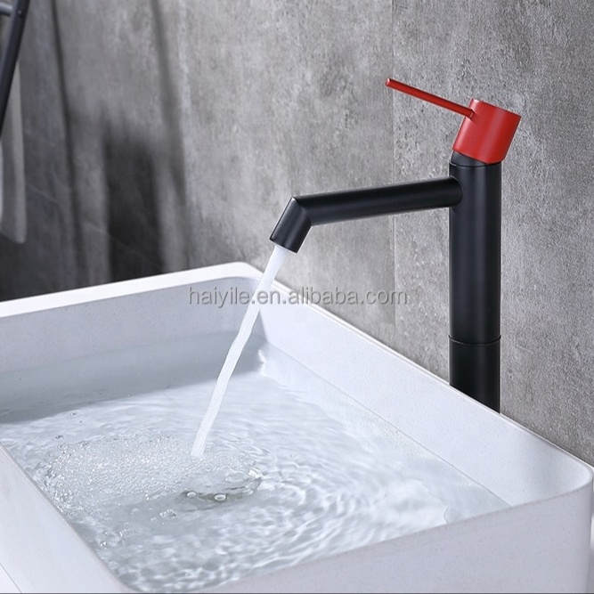 Brushed black Finish Basin Mixer Tap Single Handle Hot and Cold switch bathroom Vanity Sink faucet basin faucet