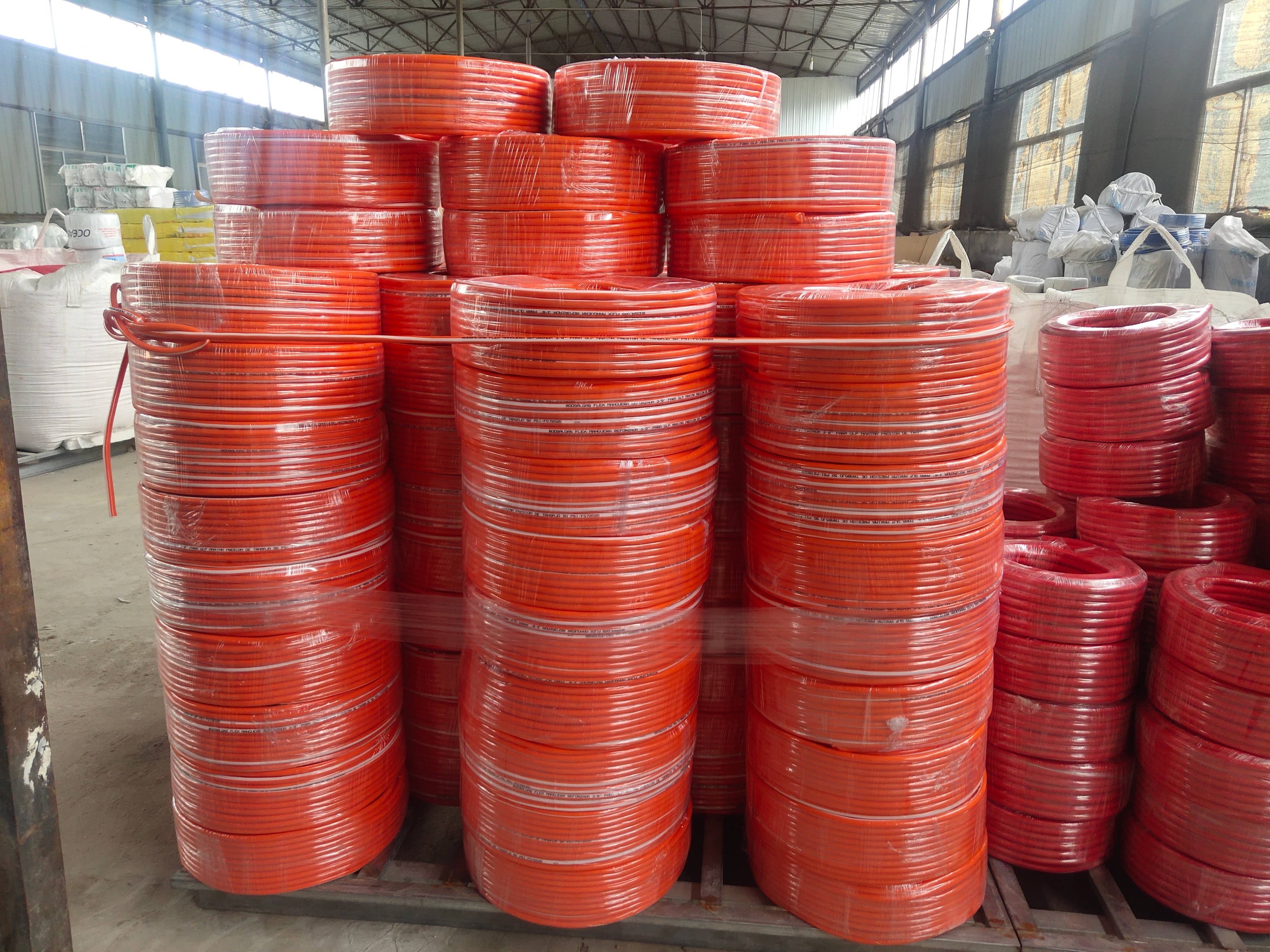 Customized 3 layers orange PVC Gas Cooker Hose Pipe Hoses