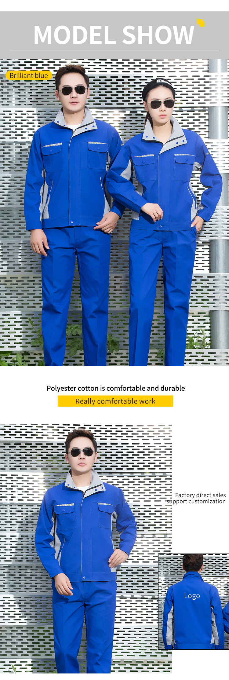 Factory Direct Worker Uniform Work Clothes men customized Work wear Industrial Mechanic Mine work overall uniform