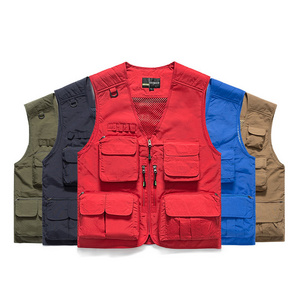 High Quality Mens Work Vest Construction Photographer Waistcoat Tool Workwear Vest Outdoor Fishing Men's Vest