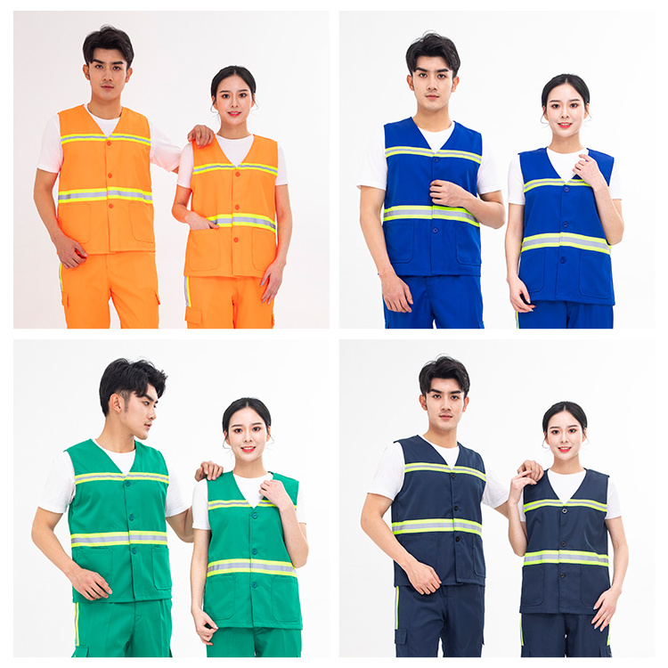 Hi Vis Work Vest men women factory work wear Reflective Strips Work Vest