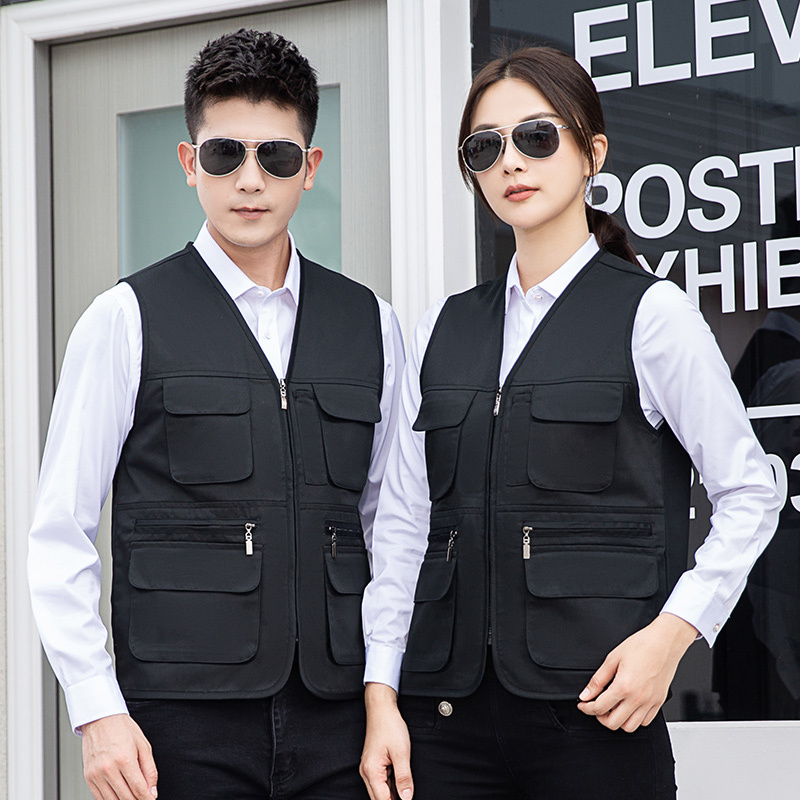 Customized sleeveless jacket multi pocket Work Vest Men waistcoat vest fishing vest