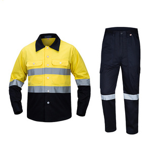 OEM Custom Reflective Safety Hi Vis Work Clothes Industrial Jacket And Pants Working Suit Workwear Uniforms