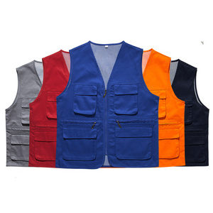 Customized sleeveless jacket multi pocket Work Vest Men waistcoat vest fishing vest