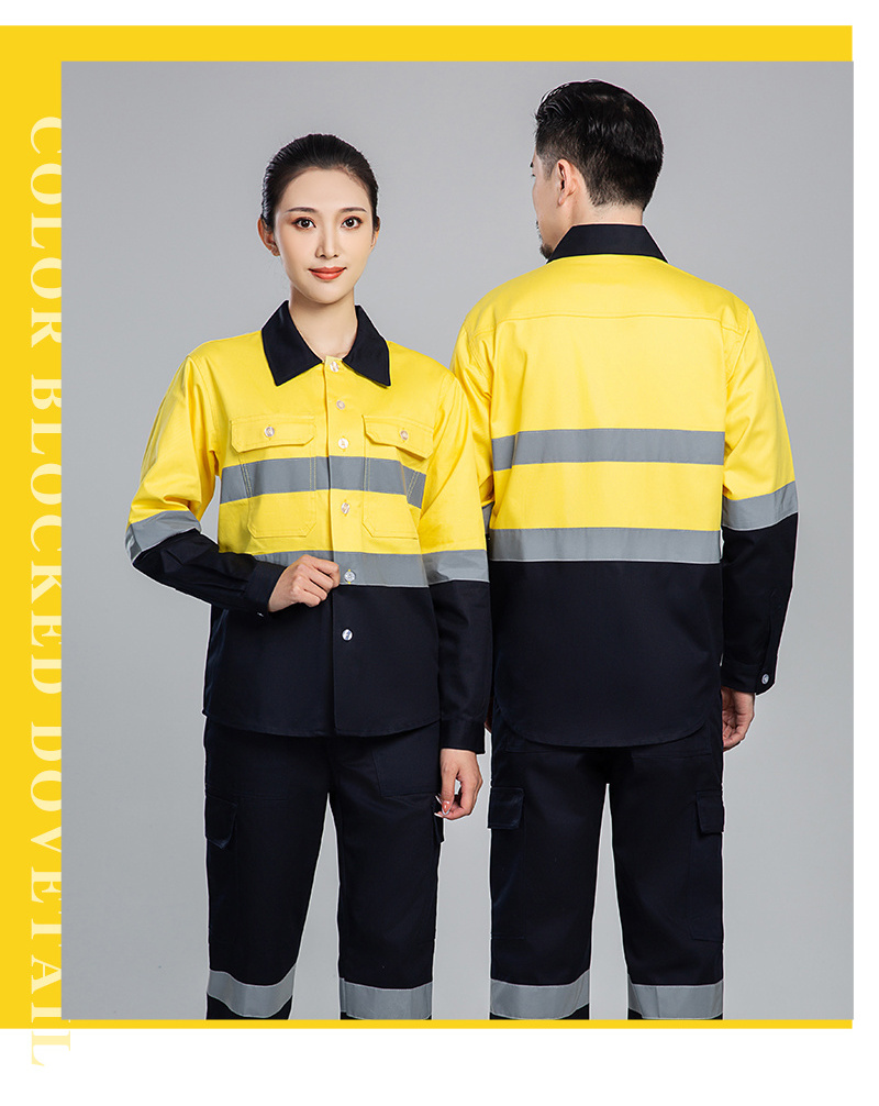 OEM Custom Reflective Safety Hi Vis Work Clothes Industrial Jacket And Pants Working Suit Workwear Uniforms