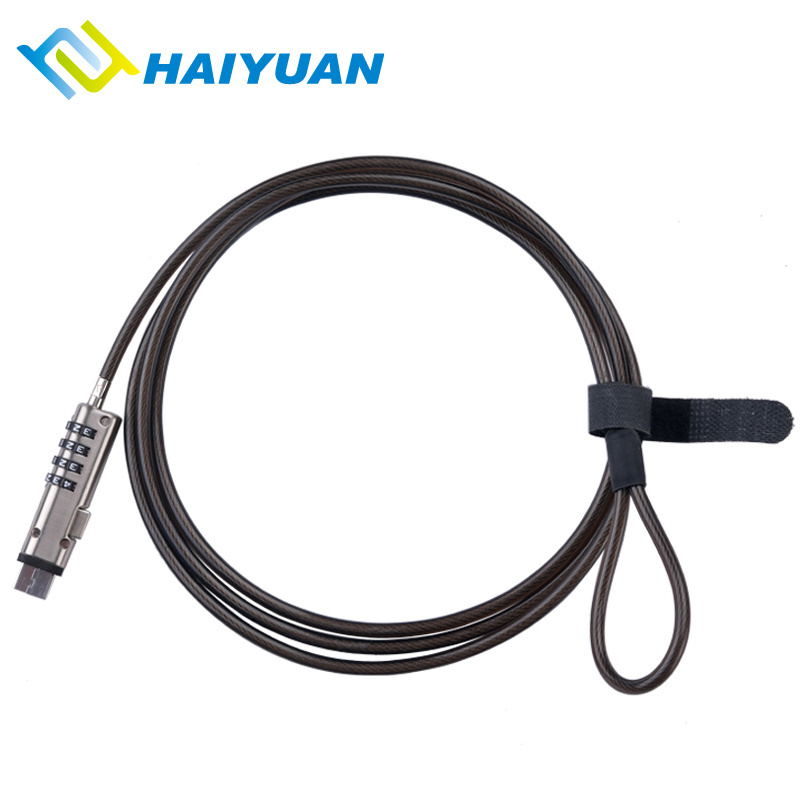 Universal Steel Anti-theft Security USB Cable Lock Notebook Computer Chain Coded Lock with Combination Password for Laptop