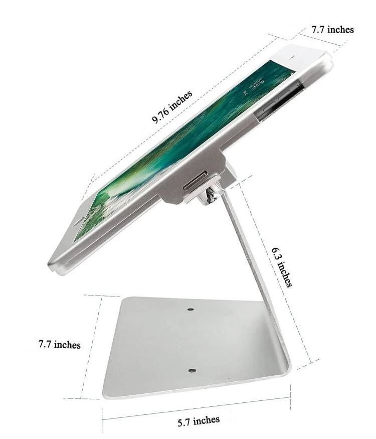 Adjustable Flexible Display Aluminium Tablet Holder Desktop Anti-theft Metal Lockable Tablet Stand for iPad