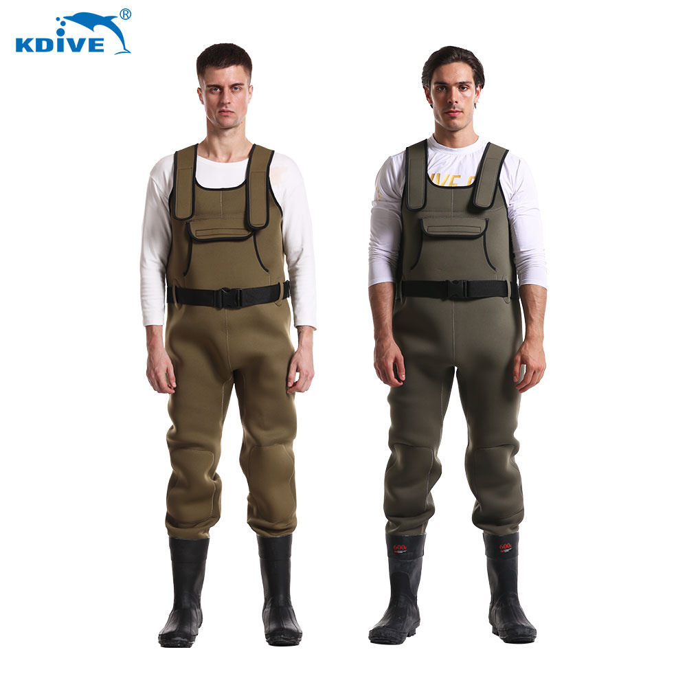 KDIVE 5mm Neoprene Fishing Hunting Breathable Chest Waders for Fly Fishing