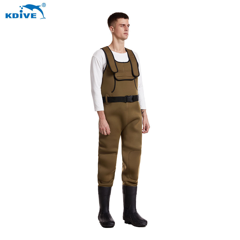 KDIVE 5mm Neoprene Fishing Hunting Breathable Chest Waders for Fly Fishing