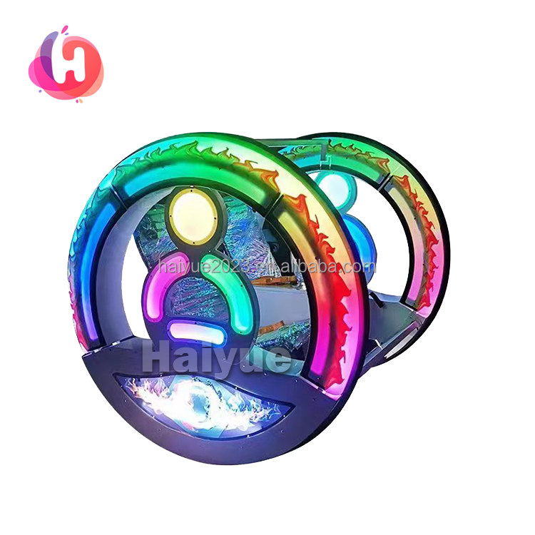 Double Players Amusement Park 360 Spinning Car 360 Degree Rotating Electric Happy Swing Rolling Car Moonwalk Ride Le Bar 1 Piece