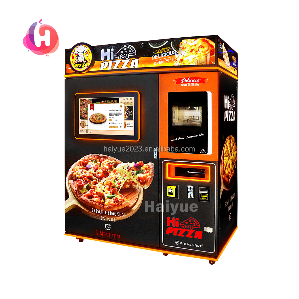 Commercial Fully Automatic Outdoor Hot Fresh Fast Food Maker Self Service Smart Touch Screen Pizza Vending Machine