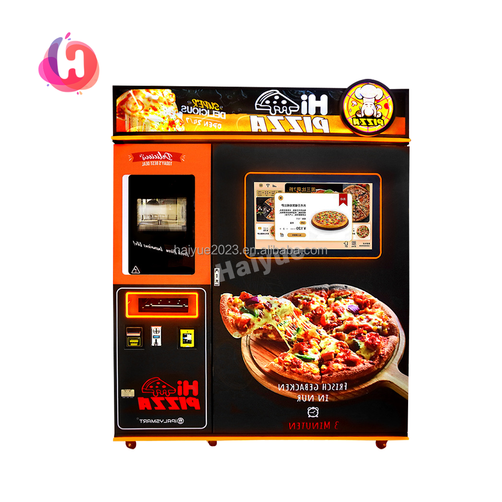 Latest Fully Automatic Self-Service Pizza Vending Robot Steel Food Vending Machine with Coin Payment System Pizza Machine Sale