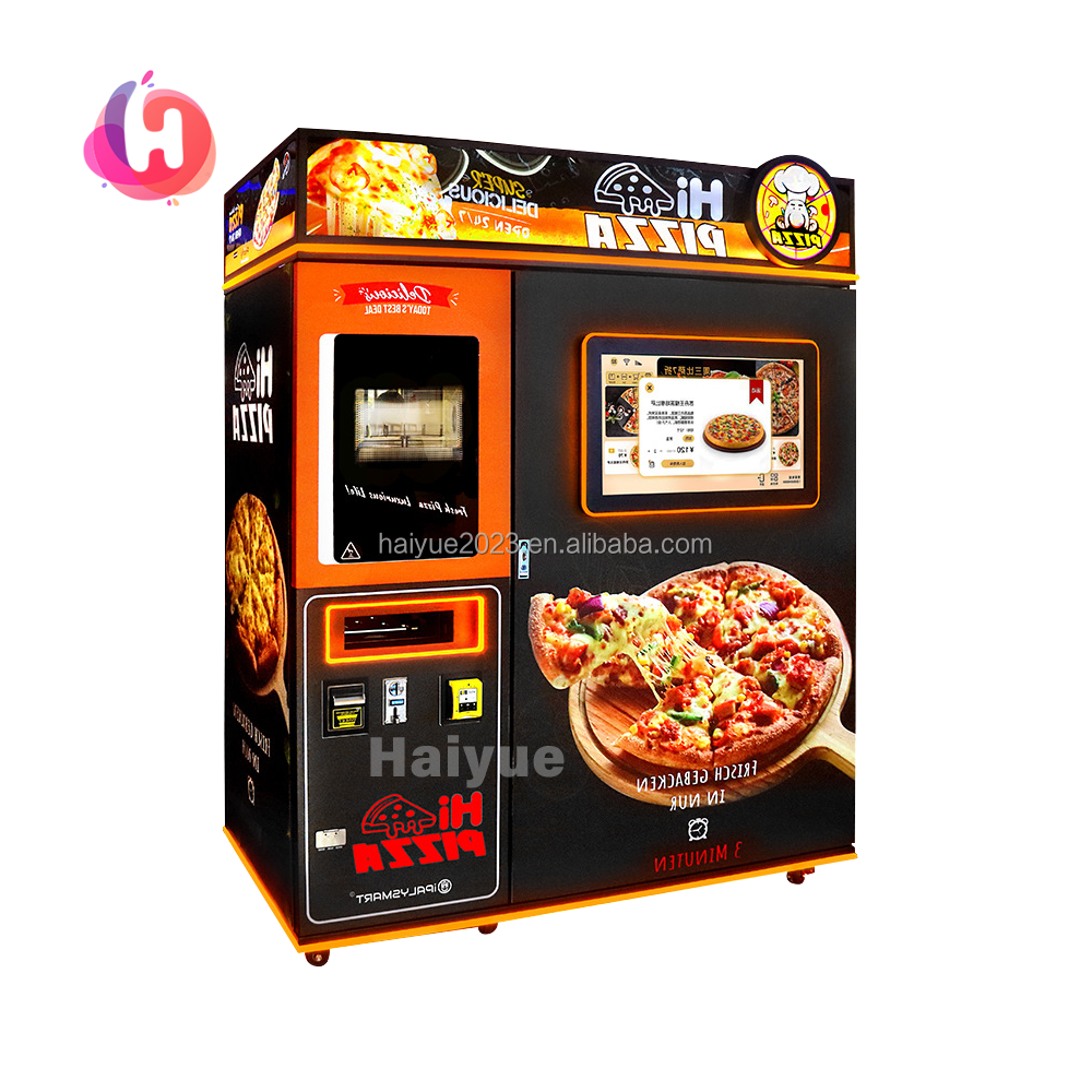 Commercial Fully Automatic Outdoor Hot Fresh Fast Food Maker Self Service Smart Touch Screen Pizza Vending Machine