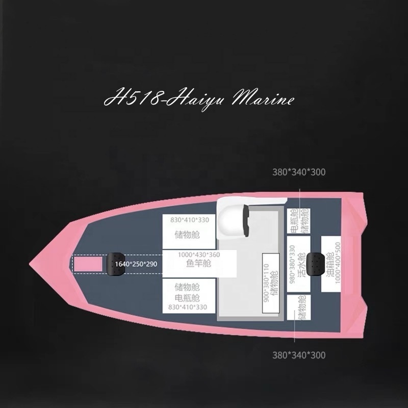 H518 16ft All welded aluminum  fishing jon boats for sale