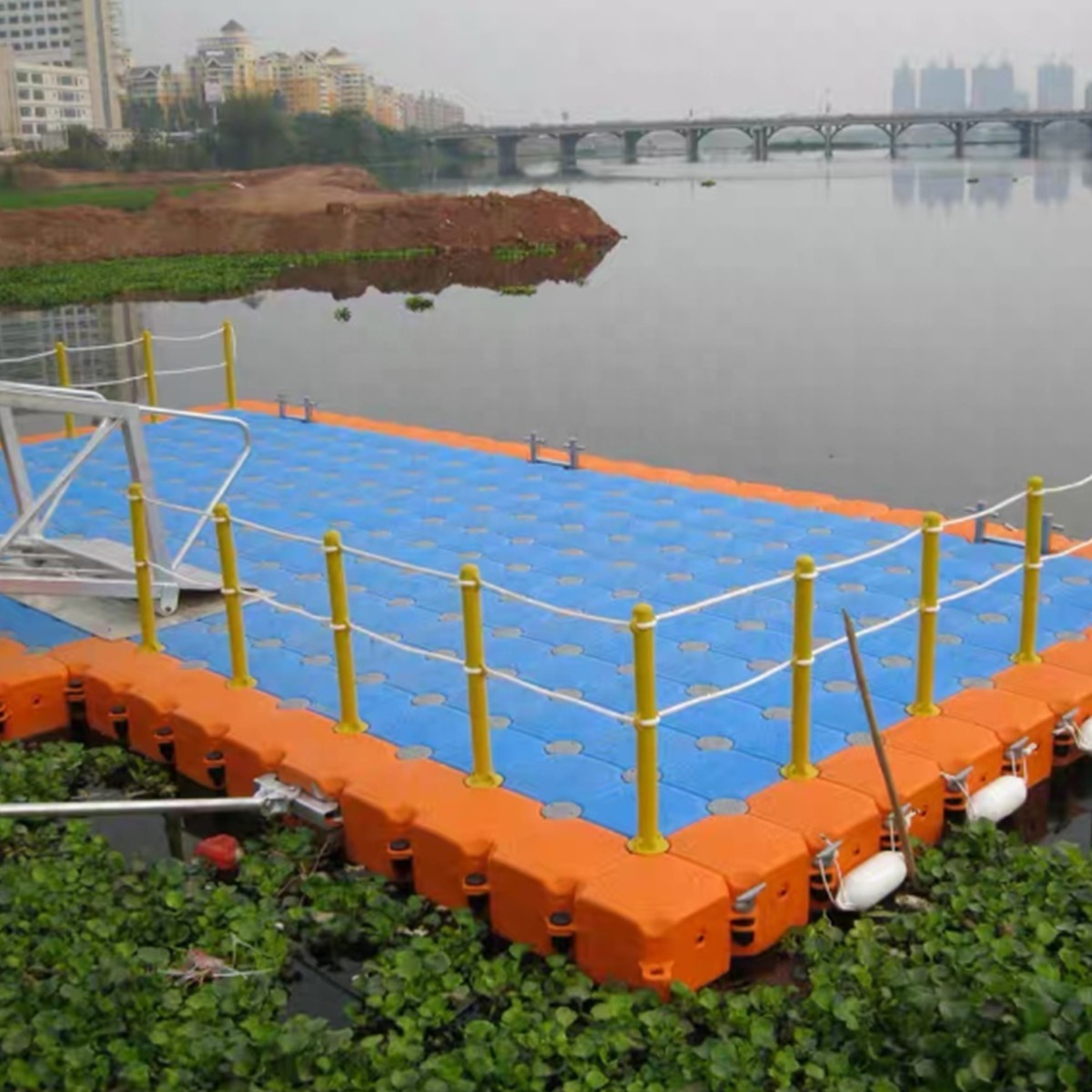 HDPE plastic modular jetski boat floating pontoon platform bridge