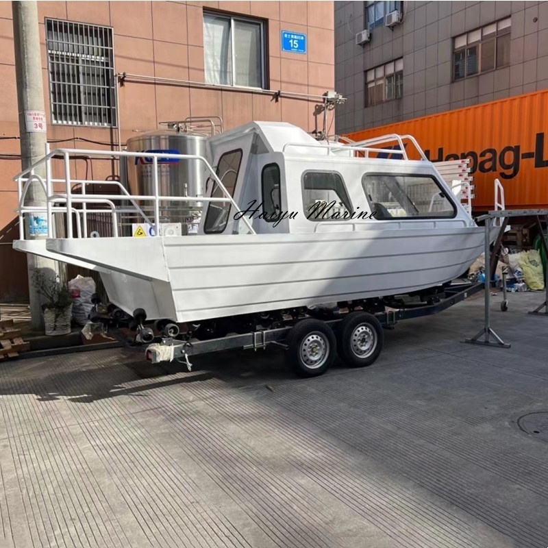 Patrol boat aluminum cabin fishing boat all welded working boat for sale