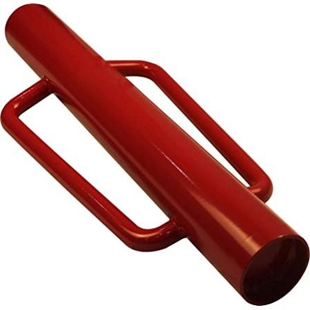 Fence Post Driver 15 lb, Heavy Duty T Post Pounder with Handle Red, Rammer for Installing Fence Posts