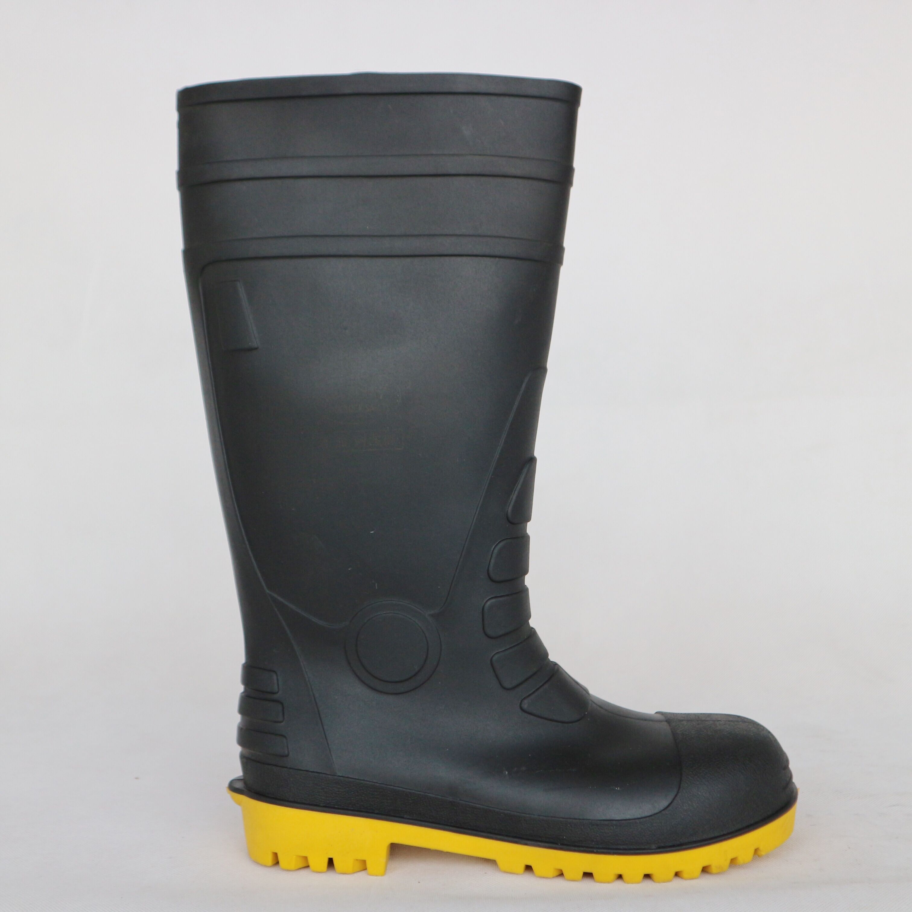 CE standard OEM customized steel toe steel plate black cheap  industry safety work rain boots