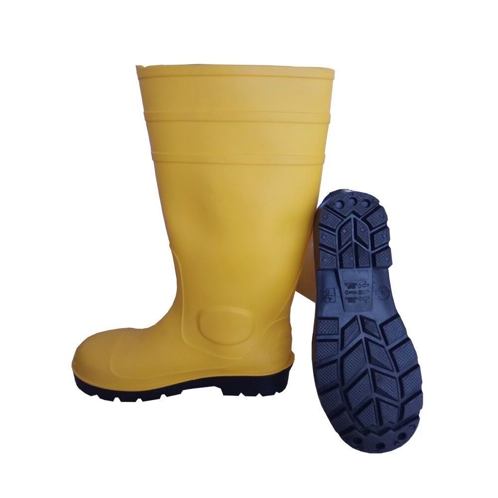 PVC special labor protection shoes in chemical industry with steel toe and plate