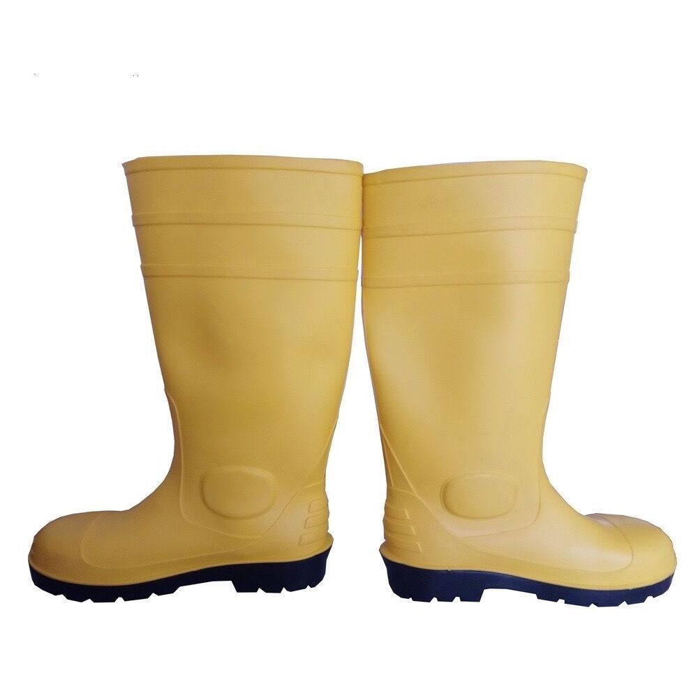 PVC special labor protection shoes in chemical industry with steel toe and plate