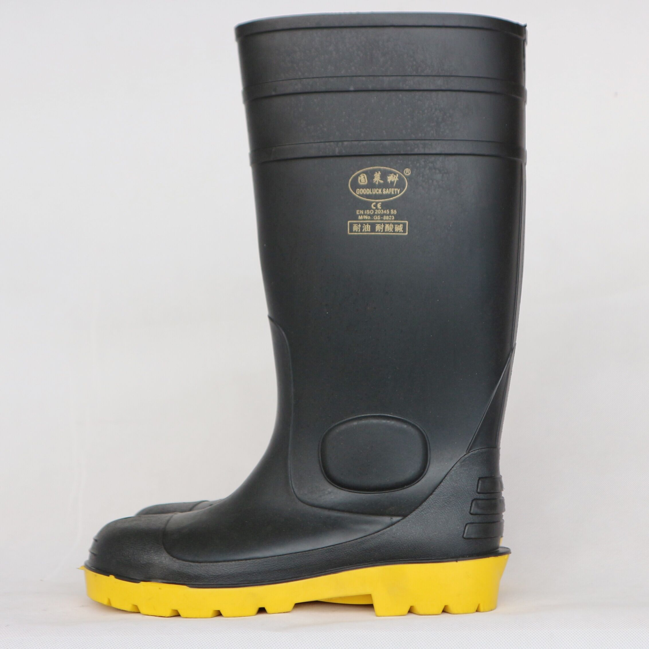 Chemical resistant waterproof PVC men long safety boots for industry for worker