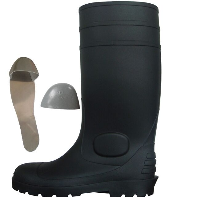 Chemical resistant waterproof PVC men long safety boots for industry for worker