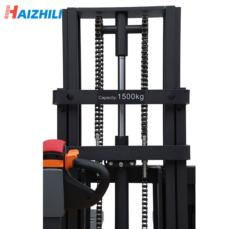 Haizhili Full Electric Forklift 1500kg 2000kg Lifting Height 3meters Mini Electric Stacker Forklift Cheap Price Hot Sale