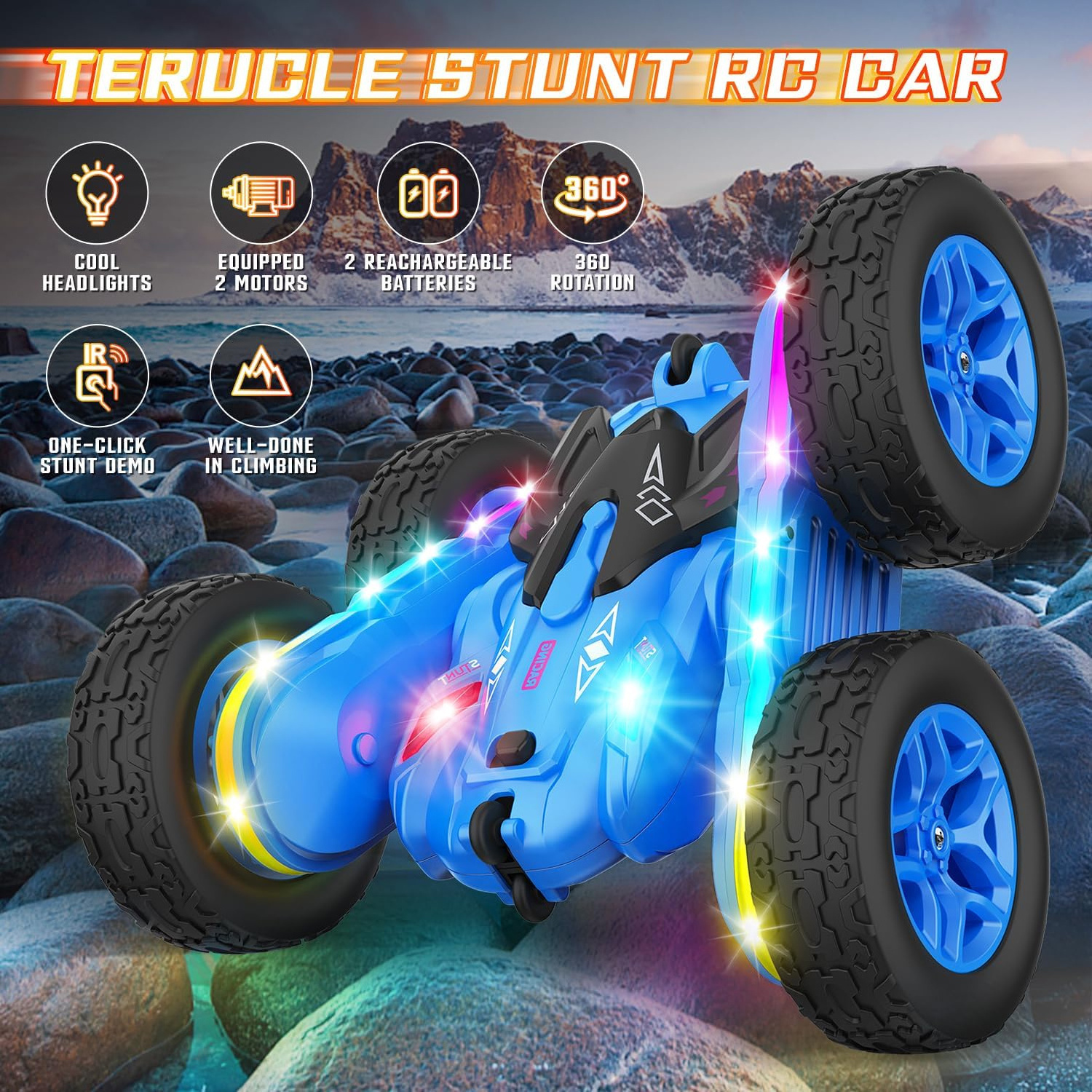 New Remote Control Car 4WD Stunt Rc Cars 360 Double Side Rc Stunt Car Rotate Carros De Control Remoto