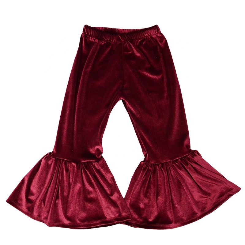 Toddler Baby Girl Flare Pants Velvet Bell Bottoms Trousers Leggings Ruffle Flared Pants Fall Winter Velvet Bell Girl Bottoms