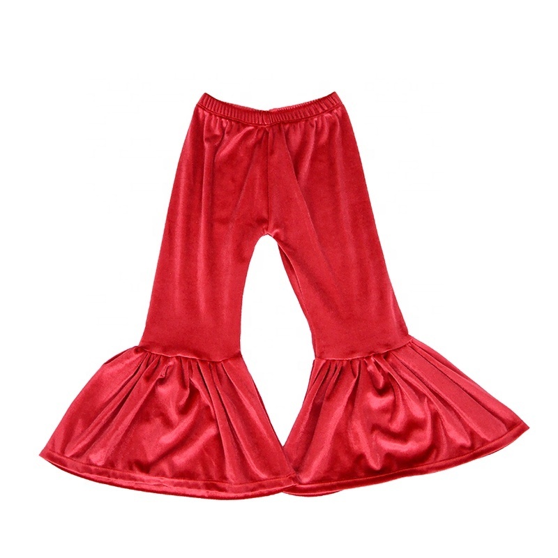 Toddler Baby Girl Flare Pants Velvet Bell Bottoms Trousers Leggings Ruffle Flared Pants Fall Winter Velvet Bell Girl Bottoms