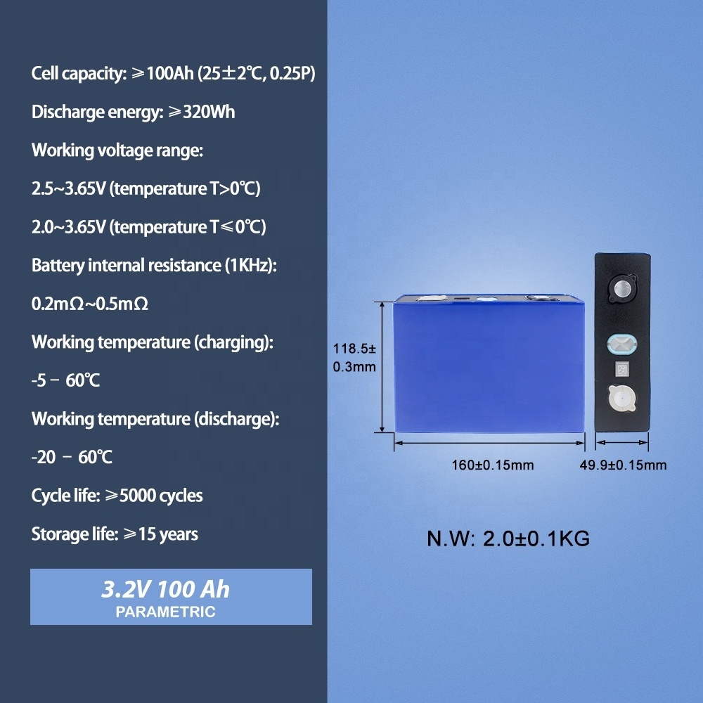 Hot Sell LiFePO4 CALB 100Ah 3.2V Prismatic Rechargeable Batteries For DIY 12V 24V 36V 48V 100Ah Solar Battery Pack RV Boat