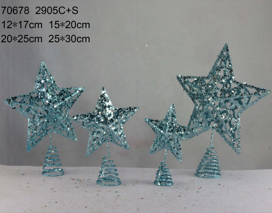 high quality Christmas tree decoration star glitter metal star tree topper star for festival decoration