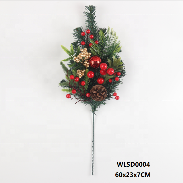 handmade artificial decorated Christmas tree branches flower pick for holiday  festival decoration