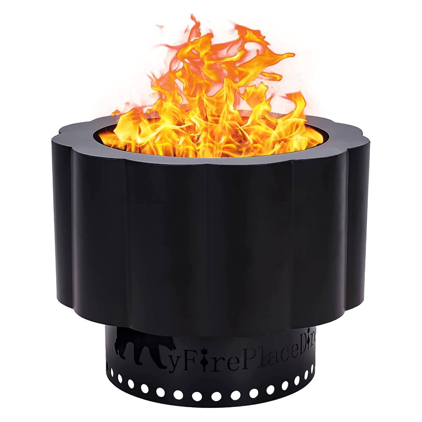 Smokeless Wood Pellet Fire Pit with Detachable Ash Tray Low Smoke Wood Burning Stove Outside Bonfire Fire Pit for Camping Patio