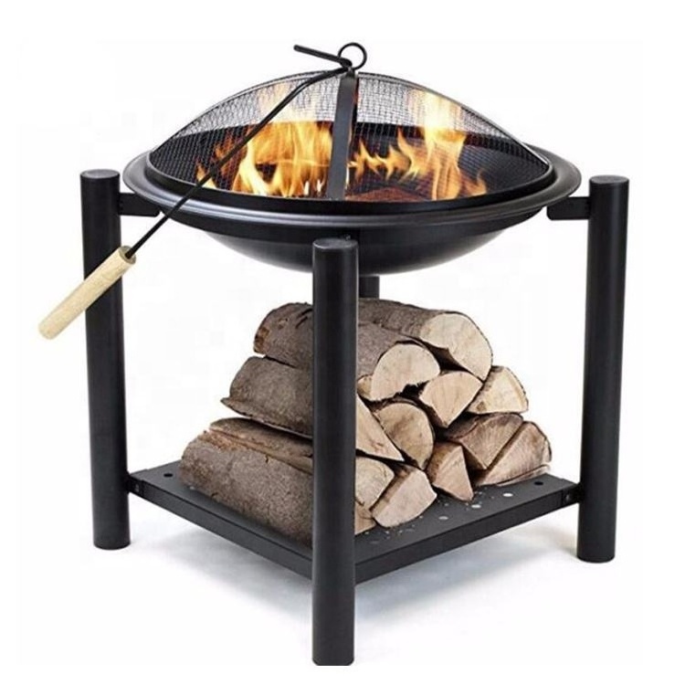 Metal Fire Pit with Poker for Outside 2020 New Design Factory Price Portable Patio Fire Pit Outdoor Garden Supplies