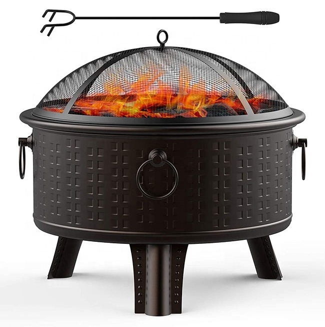 2022 Large Outdoor Round Fire Pit Smokeless Wood Fireplace Tools Propane Gas Fire Pit Table 55000 BTU Seating Circle