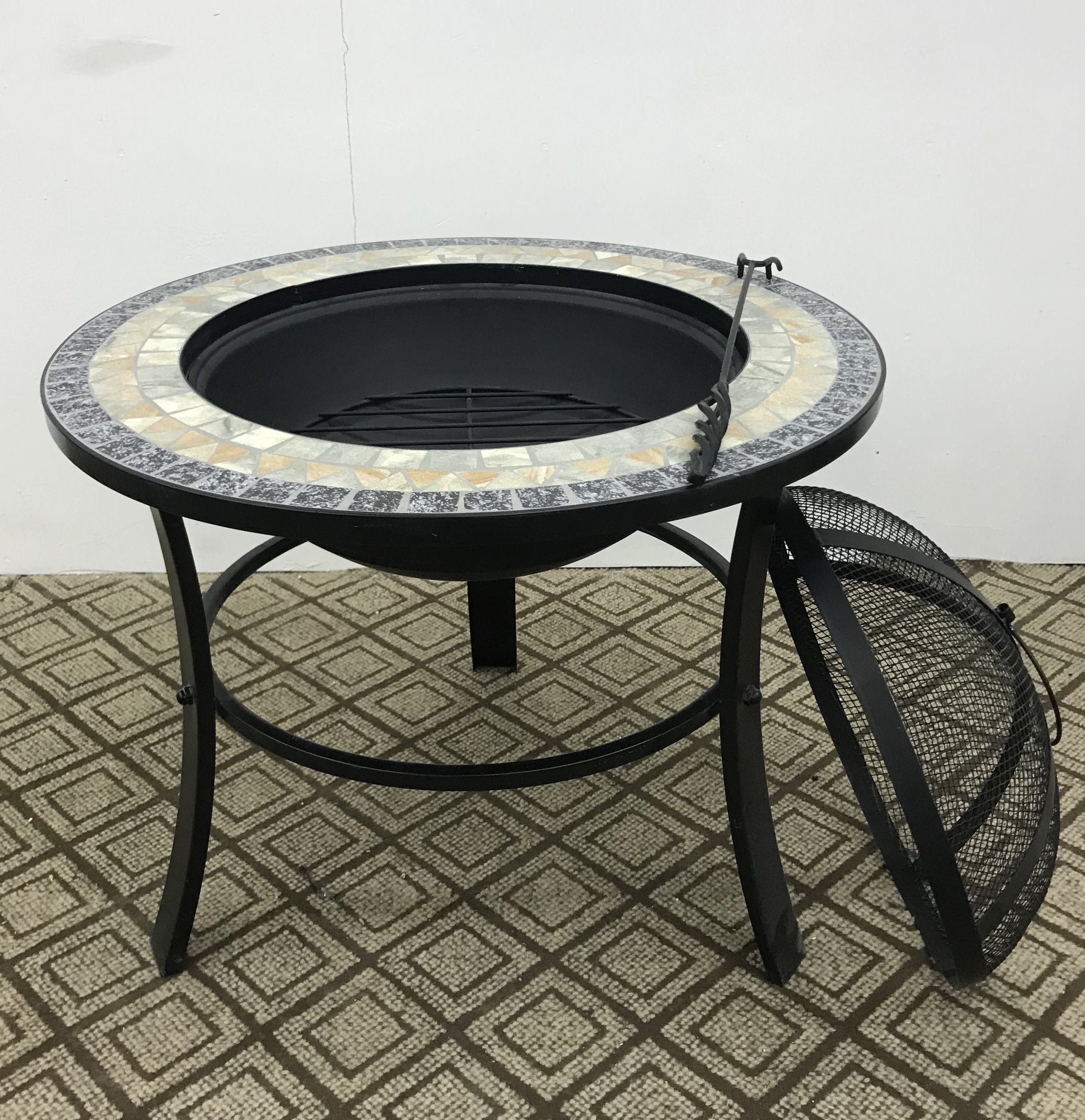 High Quality Durable Using Various Mosaic Fire Pit Table Outdoor Bbq Firepit Ceramic Garden Table