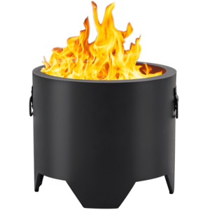 Smokeless Round Portable Fireplace Black Firepits Clean Burning Fire Bowl Outdoor  Portable Smokeless Fire Pit with Rain Cover