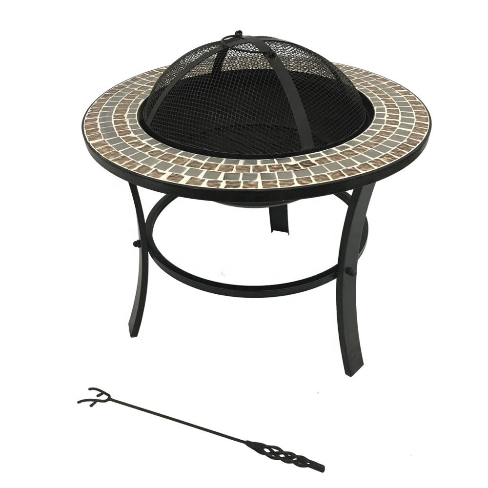 Cheap Factory Direct Sales Round Firepit Table For Bbq Barbecue Table Outdoor Furniture Mosaic