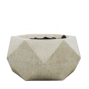 Hakim Supply Concrete Table Top Fire Pit Bowl Mini Alcohol Fireplace Portable Fire Pit Indoor Outdoor Smores Maker 2 Stai