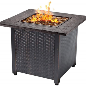 Square Black Metal Fire Pits Fireplace Outdoor Gas Table Fire Pit Outdoor Heating