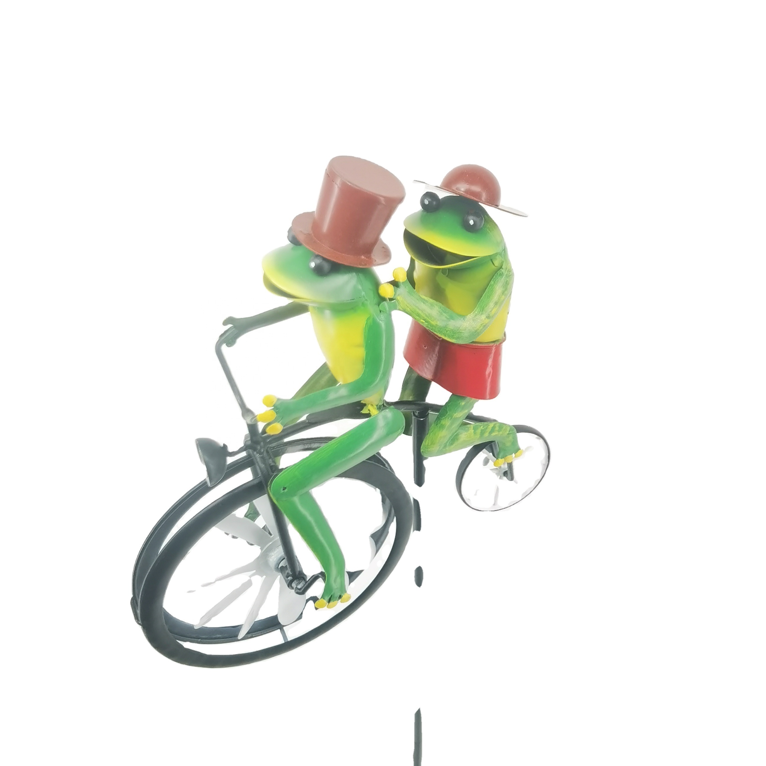 Metal Frog Couple Windmill Bicycle Field Art Metal Ornaments Are Not Afraid Of Wind And Sun Suitable For Decorating Garden Frog