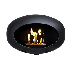 Hakim Modern Design Indoor Real Fire Ethanol Fireplace Ethanol Burner Black Wall Bioethanol Fireplace