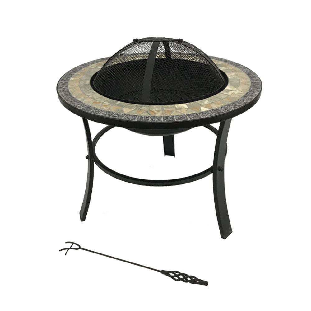 Wholesale High Quality Outdoor Garden Slate Top Fire Pit Coffee Table