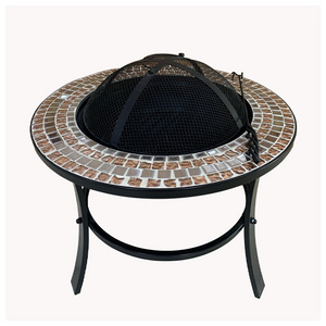 Cheap Factory Direct Sales Round Firepit Table For Bbq Barbecue Table Outdoor Furniture Mosaic