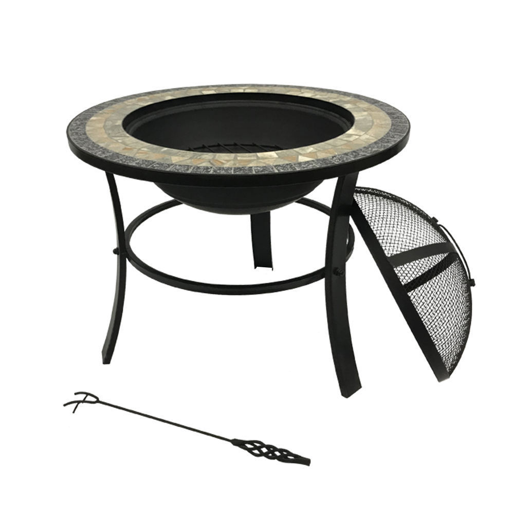 Wholesale High Quality Outdoor Garden Slate Top Fire Pit Coffee Table