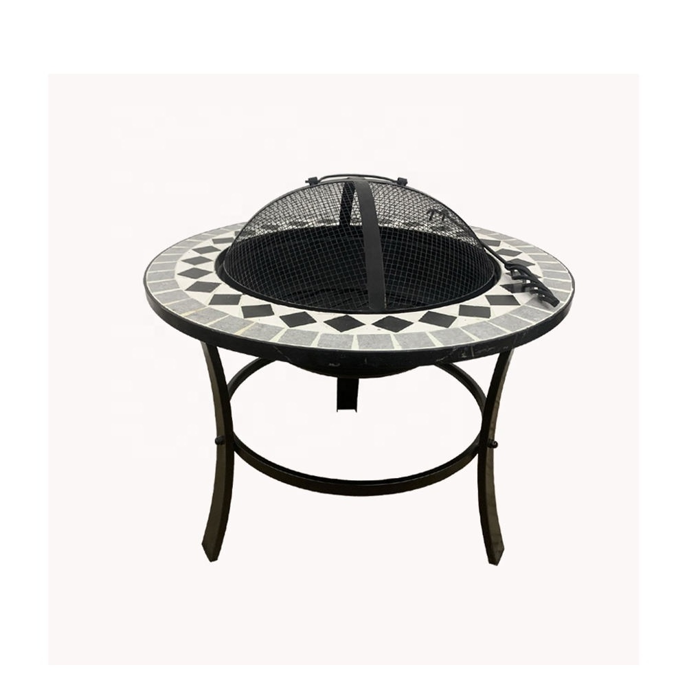 Outdoor Round Heavy Duty Fire Pit Table With Cover