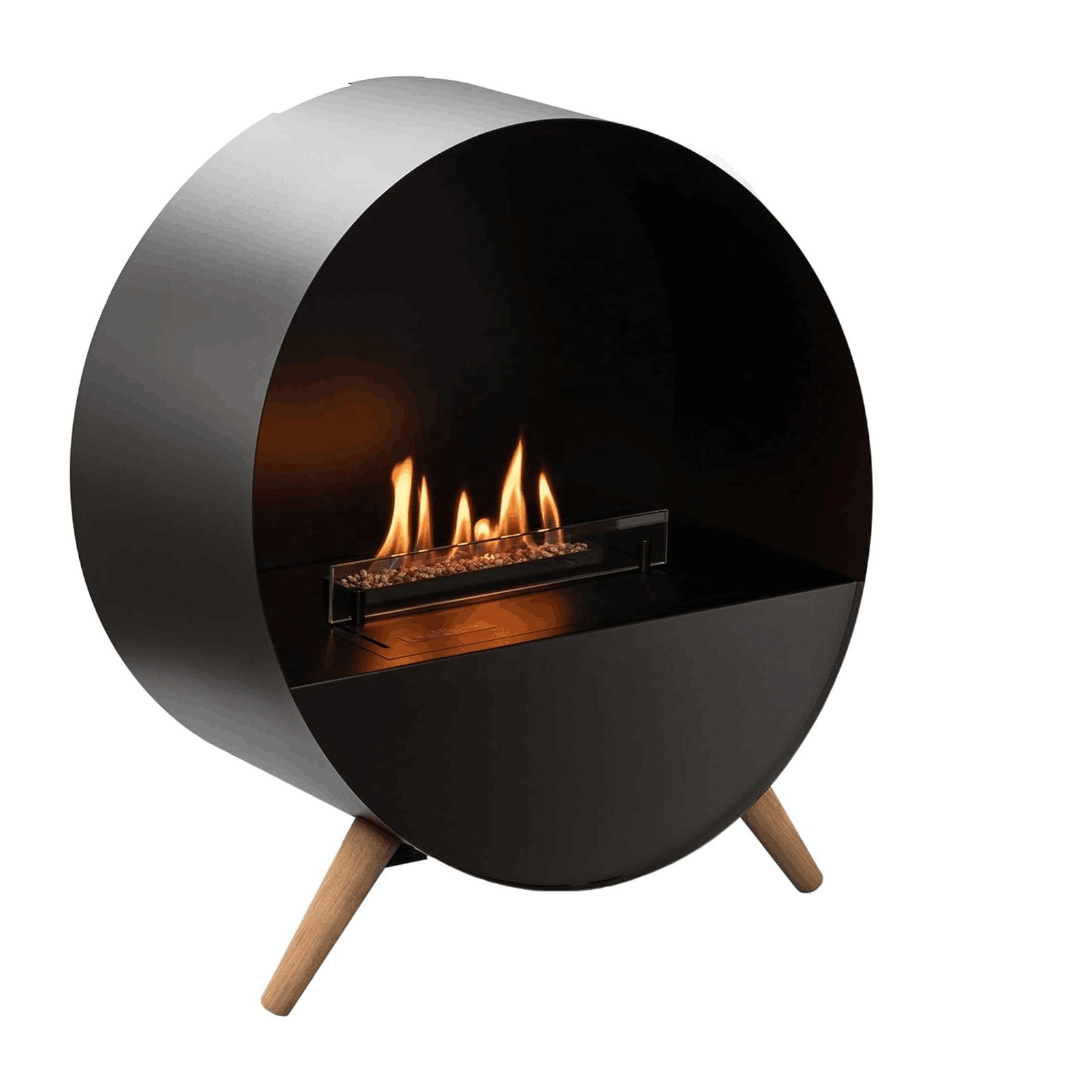 Freestanding Ethanol Fireplace Steel Bioethanol Fireplace with Stainless Steel Flame Snuffer