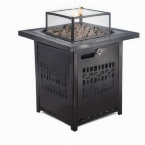 Top Fashion Portable Gas Fire Pit Table Factory Direct Sale Hot Garden Furnitures Square Shape Made of Steel Corten Glass