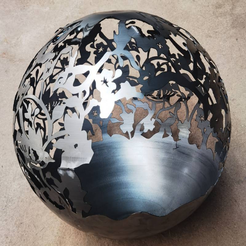 New style Laser Cut Animal Fire Pit Camping Wood Burning Bonfire Corten Steel Globe Sphere Fire pit